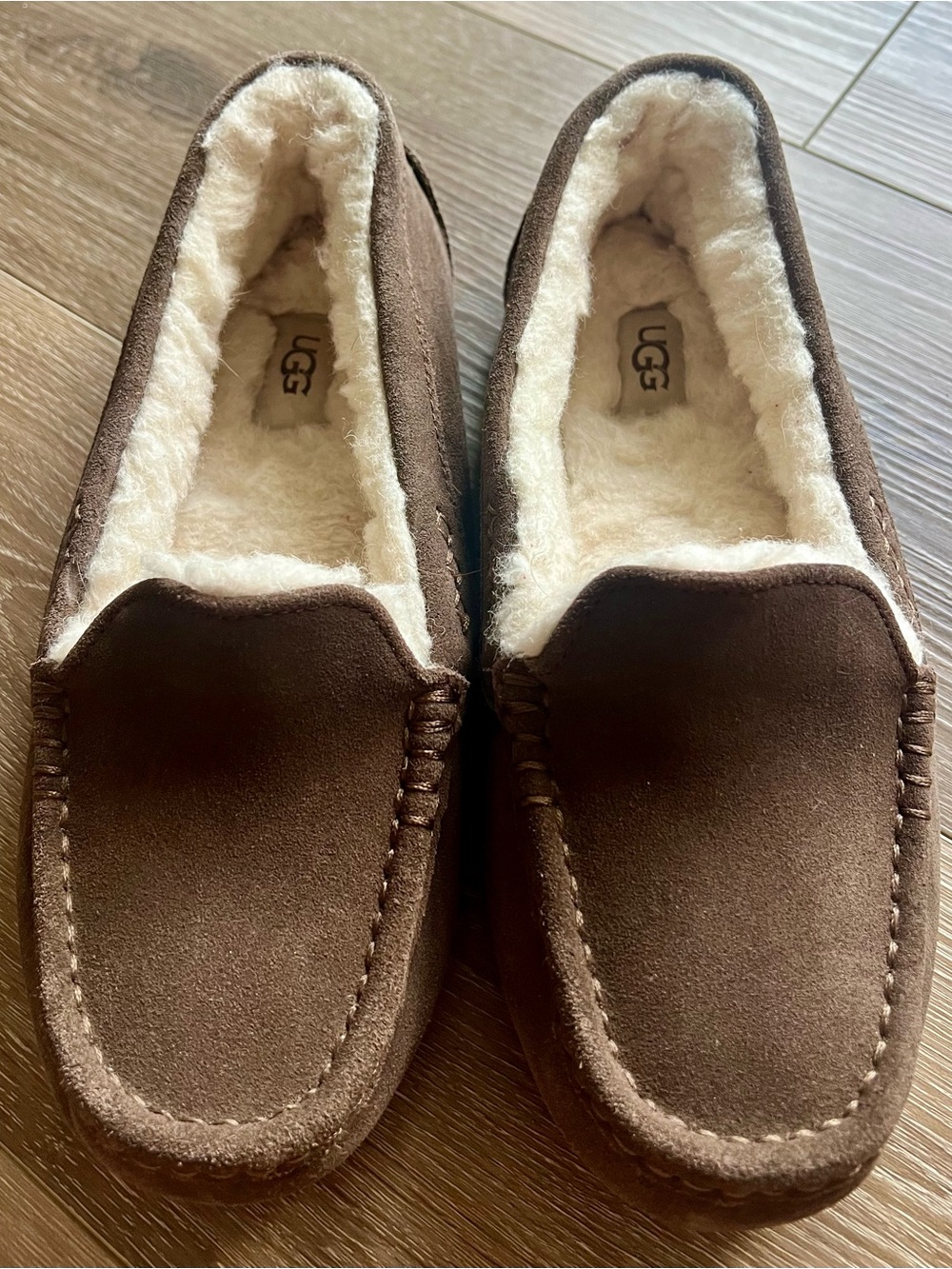UGG | Ansley Espresso Suede Shearling Moccasin Slippers Women’s 9 EU 40